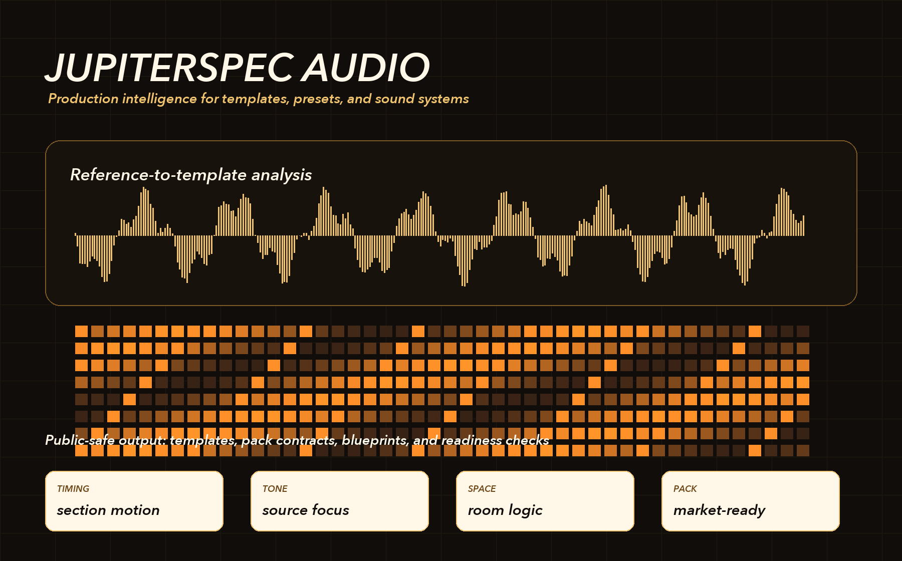 JupiterSpec Audio public proof interface preview with product output and trust boundaries.